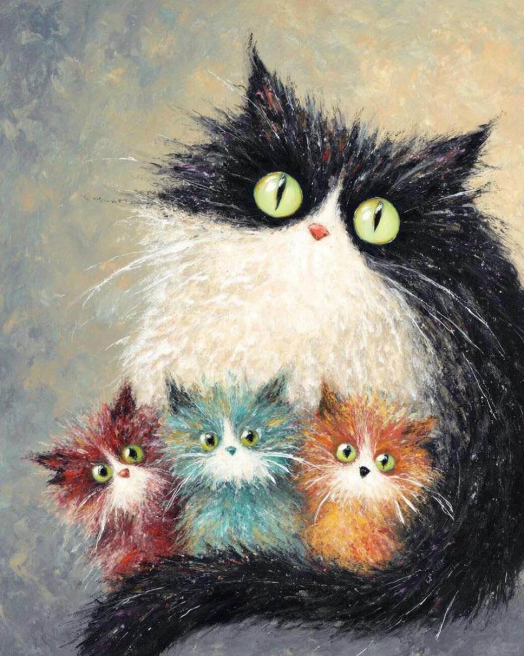 Rqwybcaxn Seed Bead Embroidery Kits Fantasy Cat 40x50cm