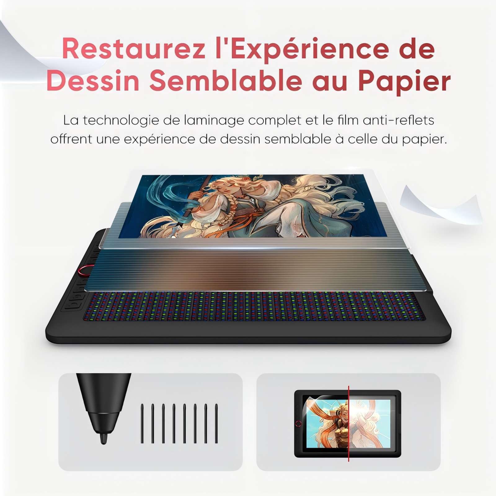 XPPen Artist 15.6 Pro V2 Tablette Graphique avec Écran, 16K(16384) Niveaux de Pression, Tablette Graphique Dessin Portable de 15,6 Pouces, 8 Raccourcis, Compatible avec Windows Chrome OS