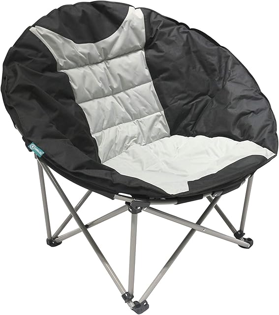 Homecall 30054 XXL Camping folding moonchair 600D polyester black creamy-white, 95.0 cm*106.0 cm*87.0 cm