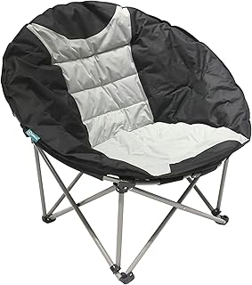 Homecall - Silla redonda de camping plegable, XXL (negro/crema)