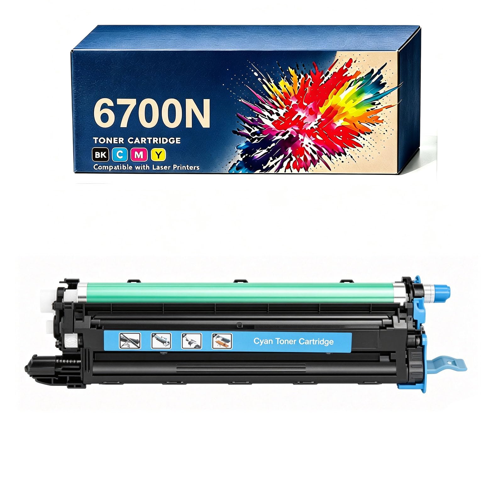 Cartuccia di toner ad alta capacità 6700N con chip, compatibile con 108R00974, 108R00971, 108R00972 e 108R00973; sostituzione per stampanti a colori Phaser 6700/6700dn/6700dt