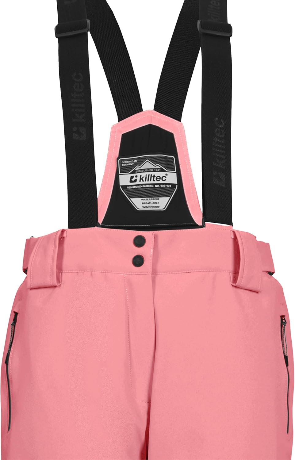 killtec KSW 249 WMN Ski PNTS_ERIELLE Womens Ski Trousers with Removable Straps, Edge Protection and Snow Guard, Light Pink, 48, 43428-000