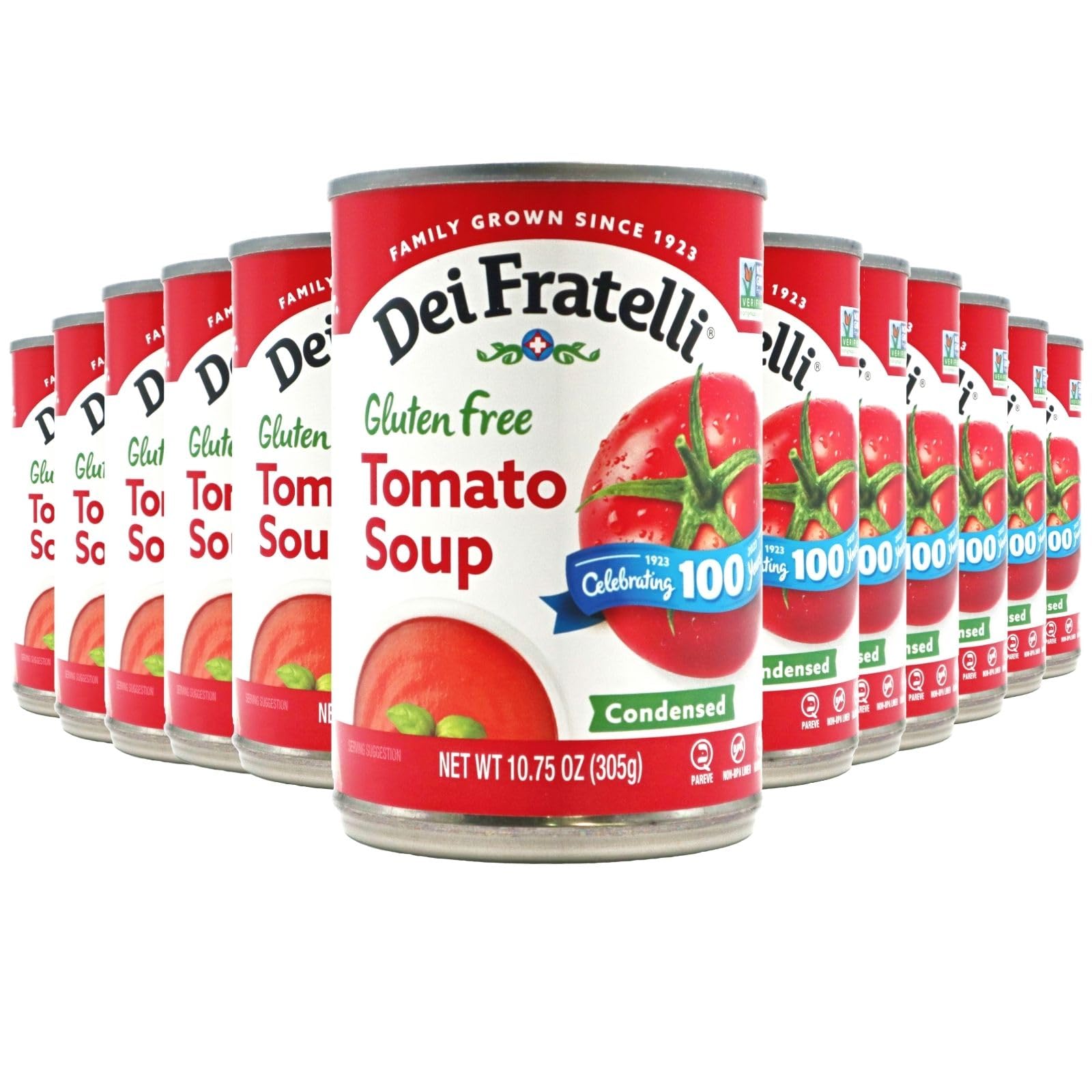 Dei Fratelli Tomato Soup (10.75 oz. cans; 12 pack) - Gluten Free - 5th Generation Recipe