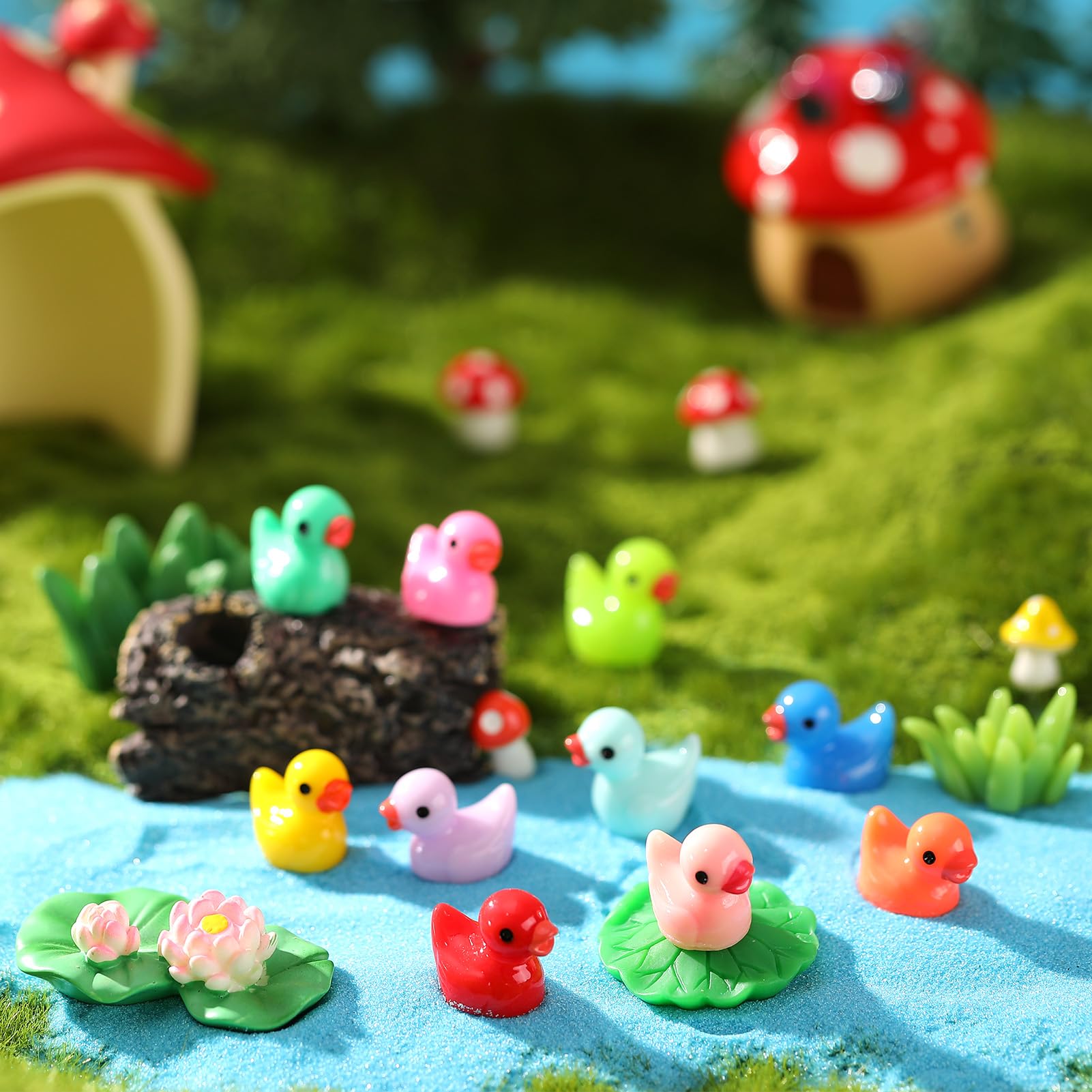 200 Mini Canards En Résine - 11 Couleurs Pour Décoration Aquarium, Jardin Ou Maisons De Poupées