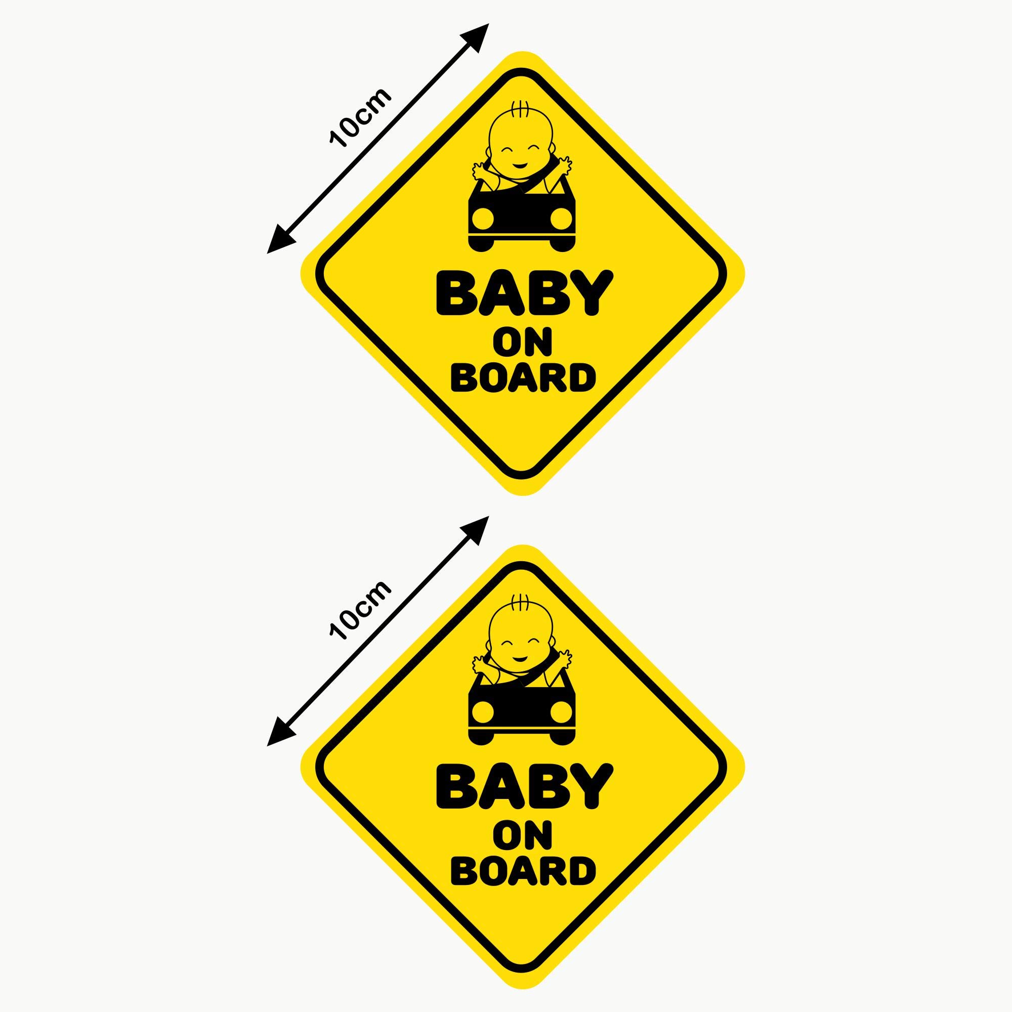 Autodomy Baby on Board Sign for Car 2 Units, Yellow Internal Use, Internal Use - Image 2
