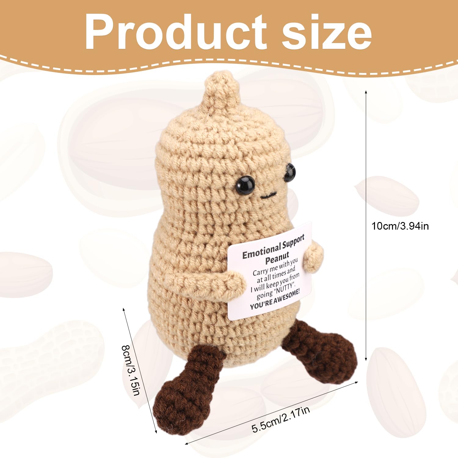TOYMIS Arachidi Positive 10cm Uncinetto Peluche Emozionale Regali