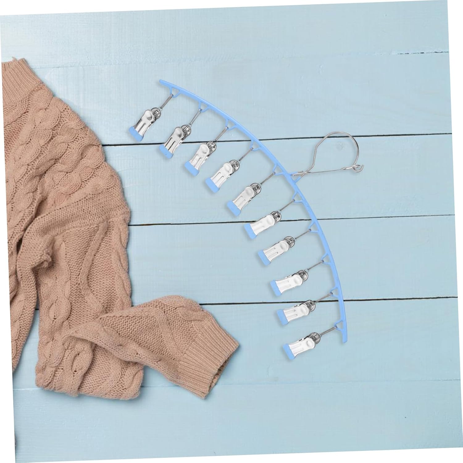Unomor 3pcs Space Saving Pants Hangers Clips Stainless Steel Clothes Storage Hanger Windproof Legging Organizers for Jeans Scarves Socks