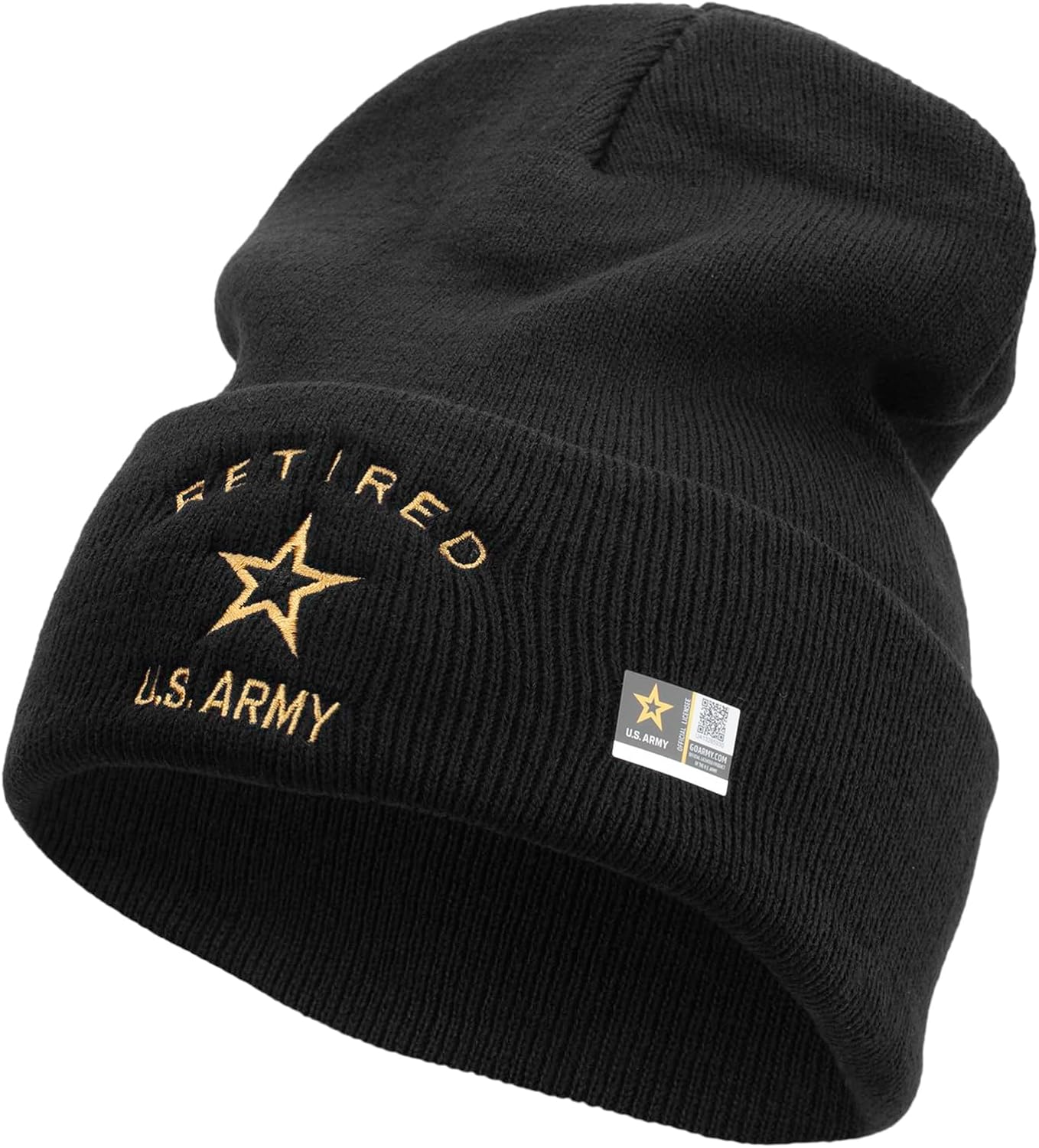 e4Hats.com US Army Retired Military Embroidered 12 Inch Long Knitted Beanie