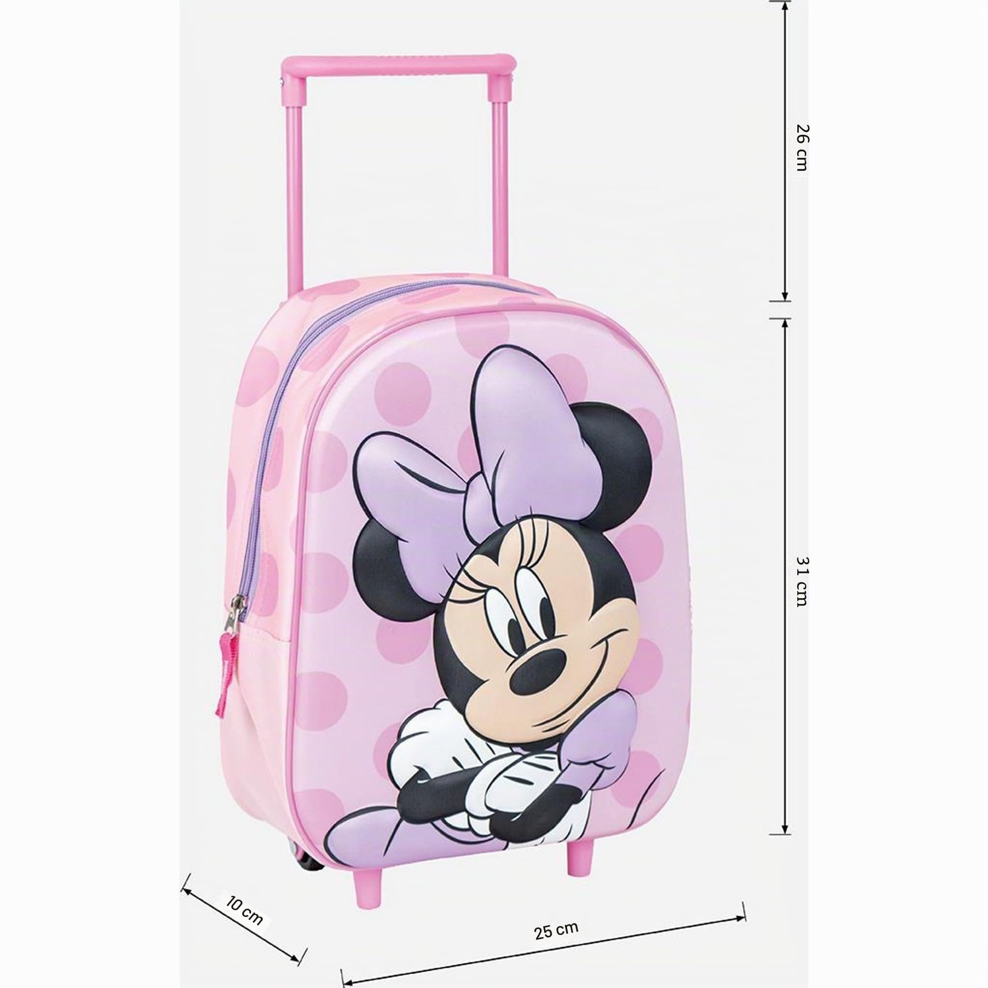 Zaino per bambini Minnie - Rosa - 25 x 31 x 10 cm - In poliestere ed EVA - Chiusura con zip - Prodotto originale disegnato in Spagna