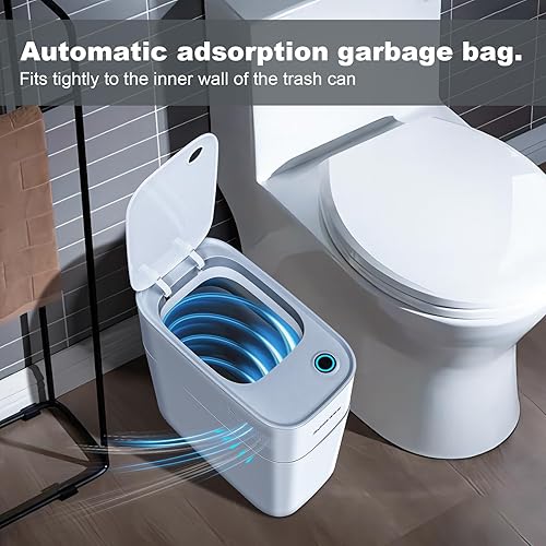 Miniatura 3 de JOYBOS Paquete de 2 cubos de basura con sensor para baño con tapa