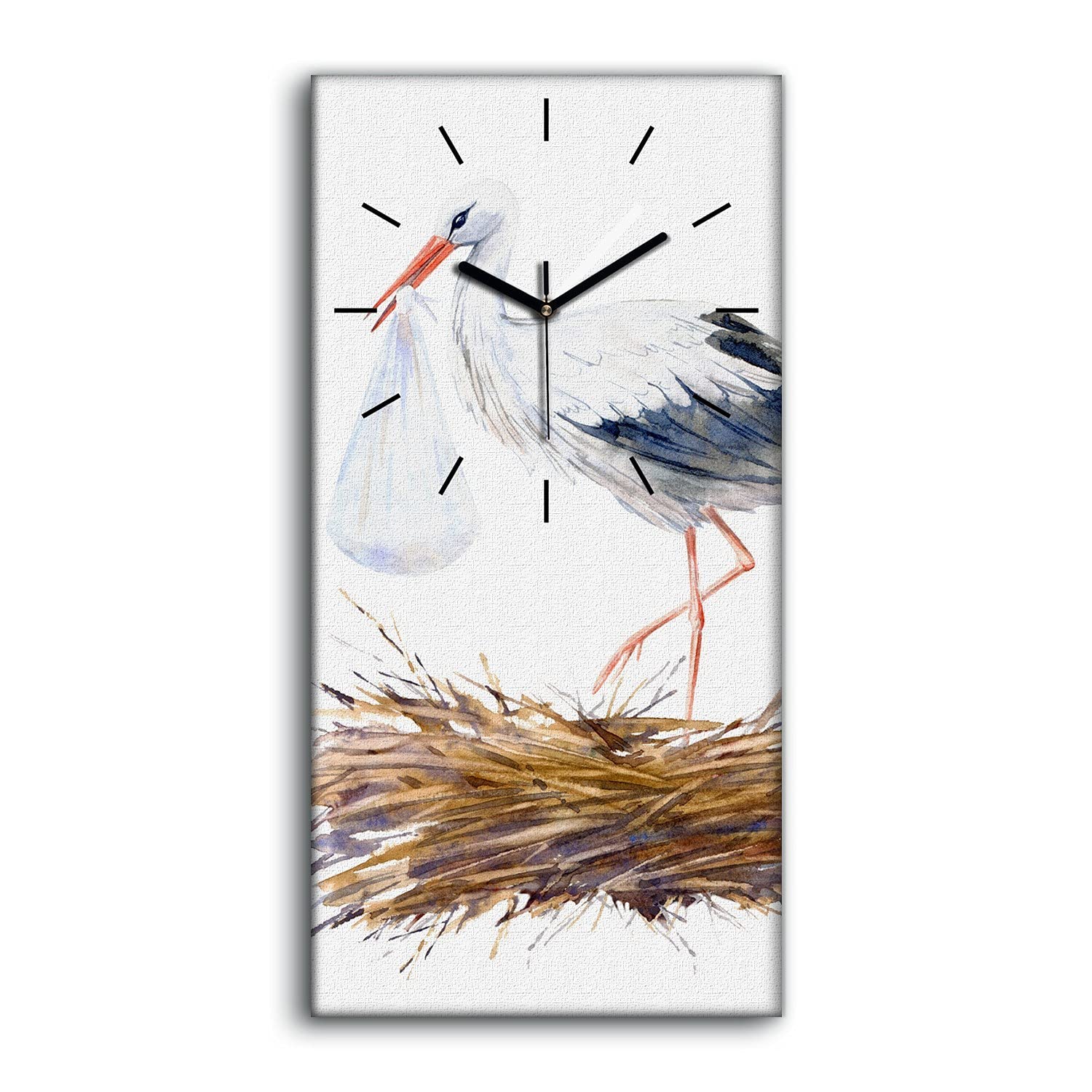 Horloge sur Toile Stords Aquarelle pour Décoration Salon et Chambre
