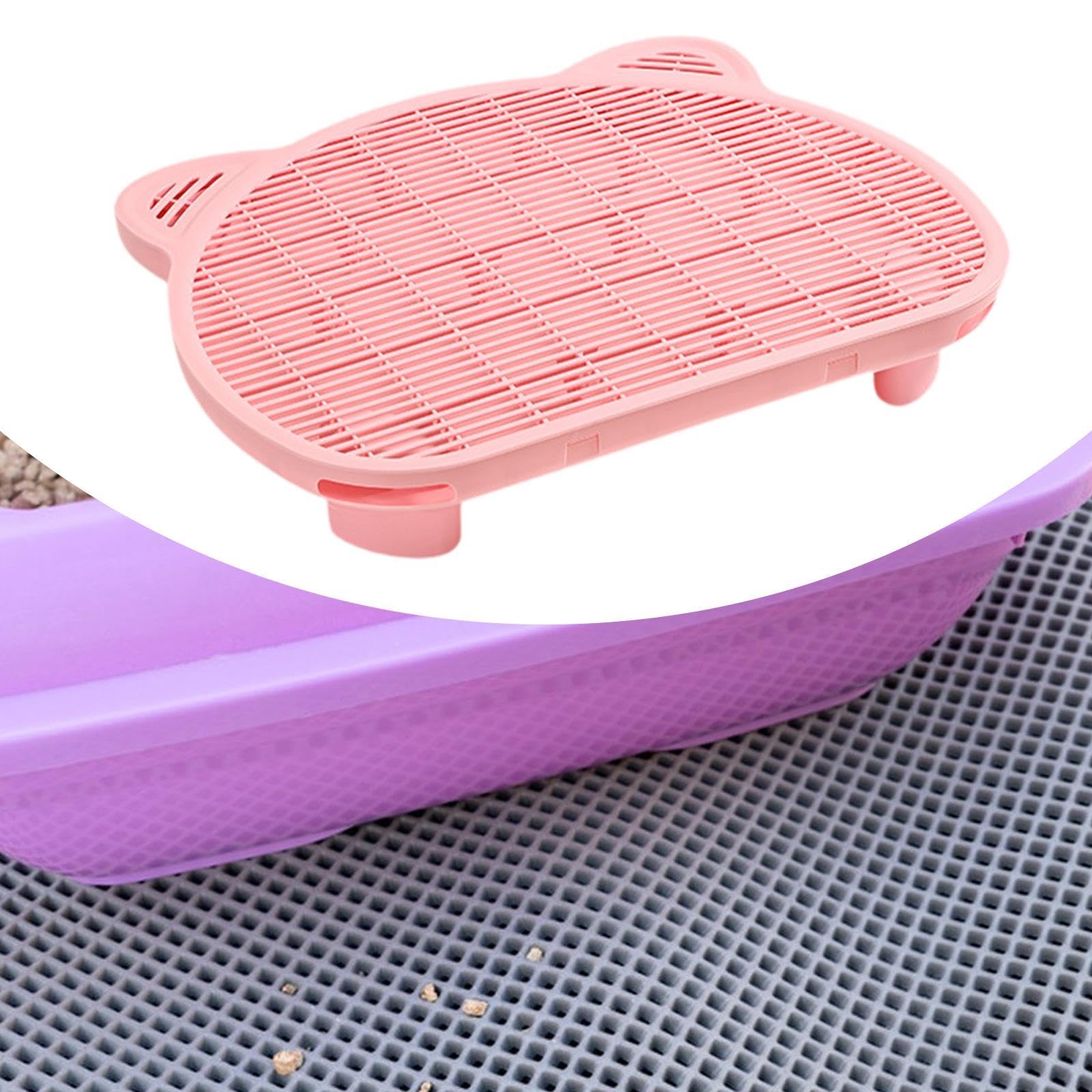 Tapis de Litière pour Chat, Marchepied, Facile à Nettoyer, Moins de Déchets, Marchepieds Réutilisables, Tapis de Rétention de Litière pour Chats, Rose