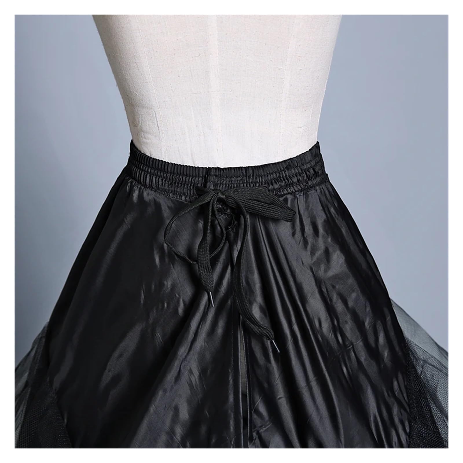 Jupe de Dessous Traînante Robe Mariée Jupon de mariée à 2 cerceaux et 3 Couches avec traîne