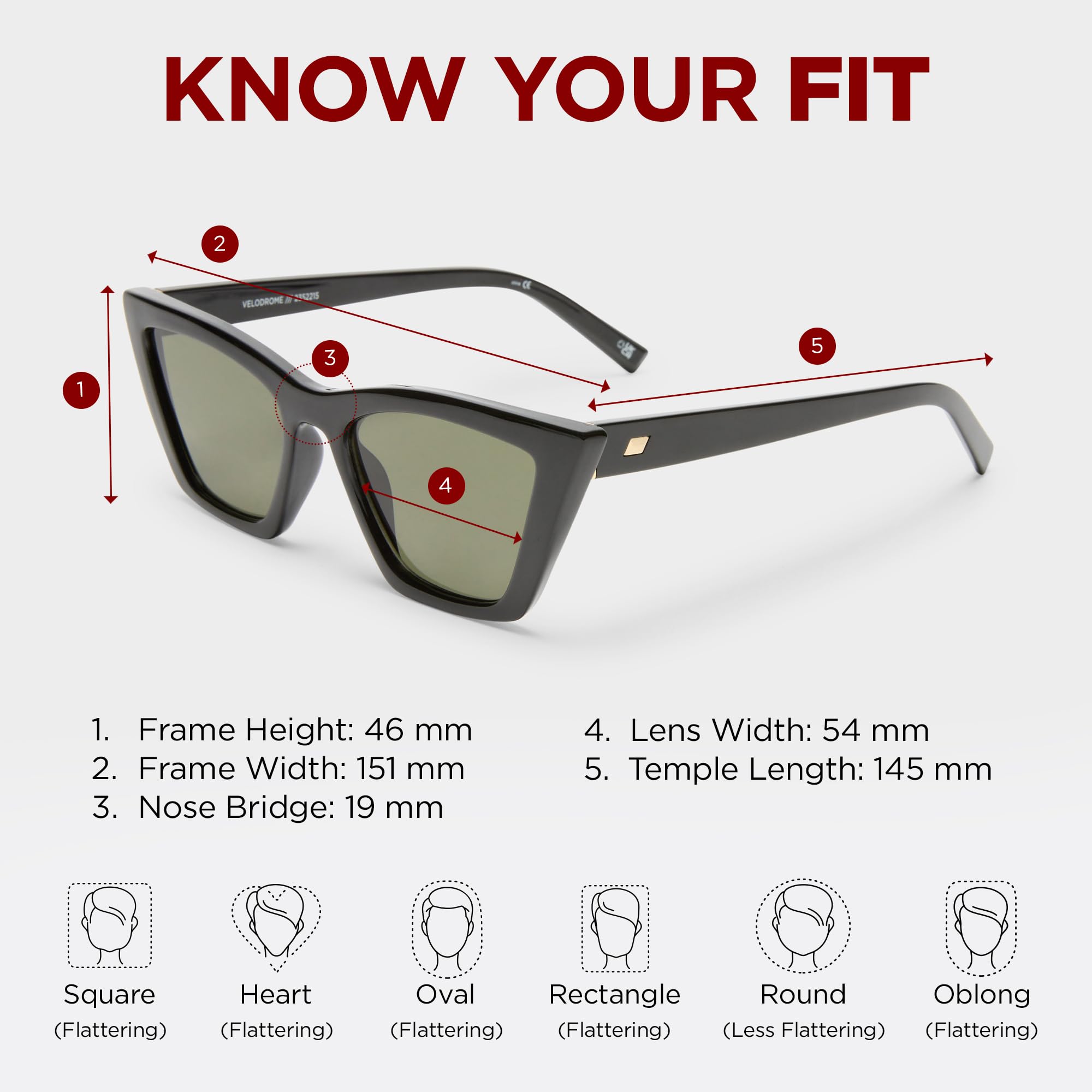 Le Specs VELODROME - Sonnenbrille für Damen und Herren CAT-EYE Rahmenform mit UV-Schutz