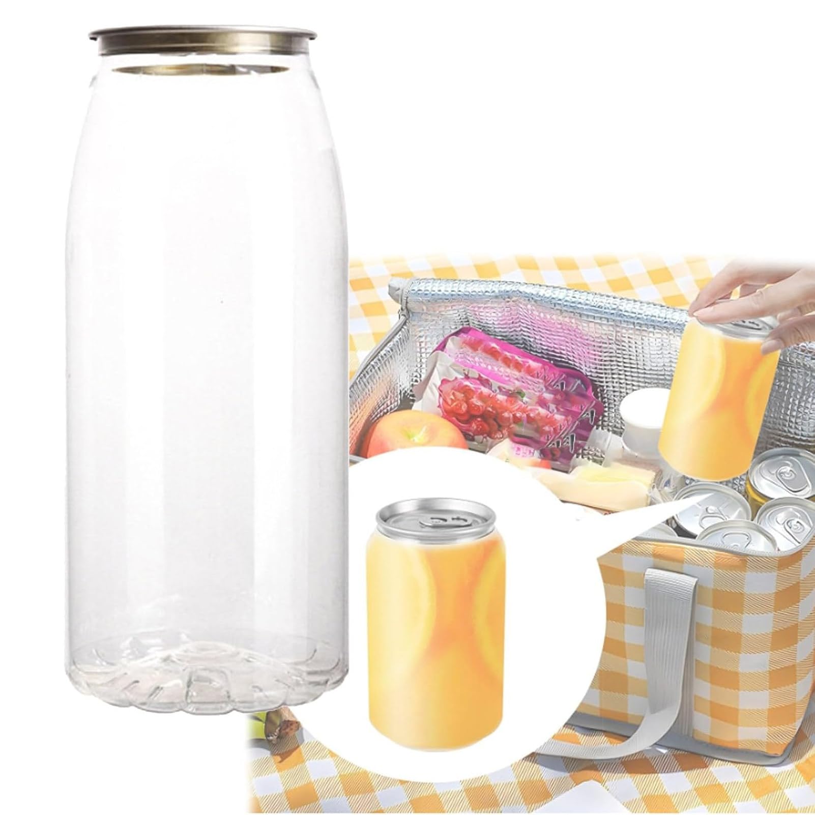 Pnpaea Leakproof Plastic Can Sealer Bottles with Aluminum Caps, Clear Cups for Juice and Boba, Compatible with Automatic Cup Sealer, 200-Pack,for Boba, Smoothie 330ml