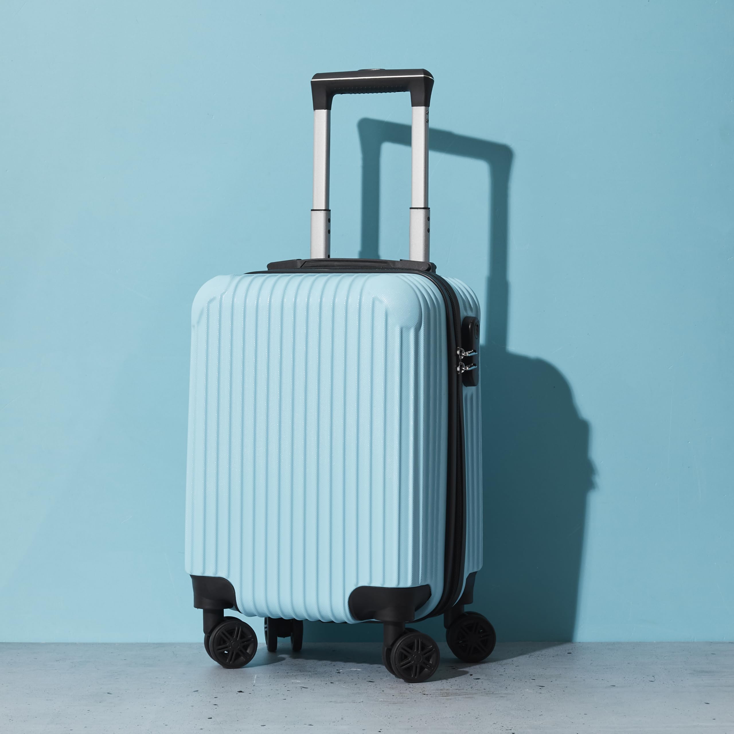 JET LAG, Set of 3 Rome Suitcases 36L 60L 86L, Elegant and Modern Design, Optimal Storage Capacity, Robust and Durability, Carrying Comfort, Blue