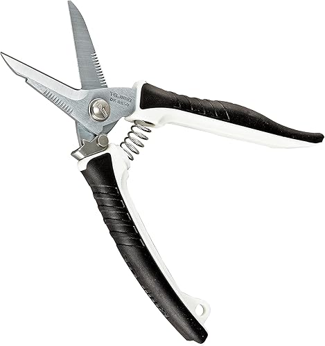 TAJIMA Tijeras de cable - DK-BB50-T - Herramienta para electricista de la serie DK con ranura de desbarbado y empuñaduras de elastómero