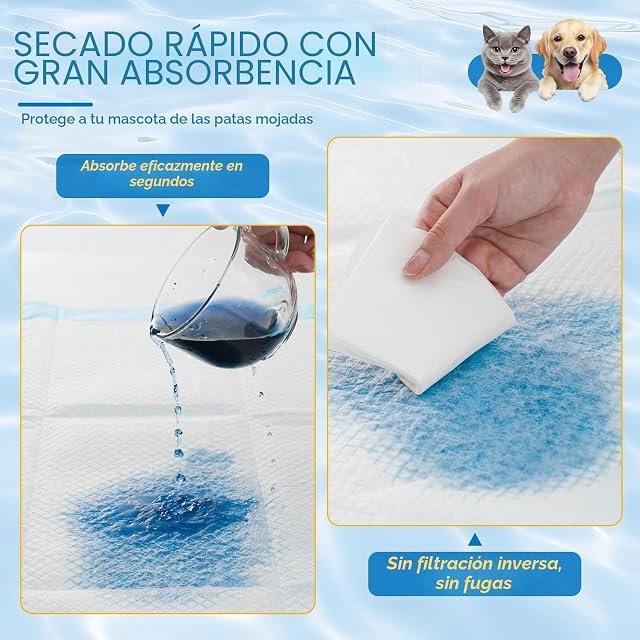 Foto 2 de 7 de Barpor Empapadores para Perros 60x60cm Desechables 100 Unidades Absorbentes