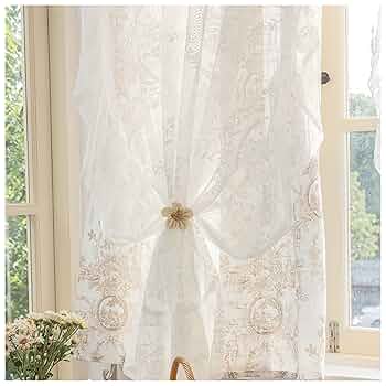 フランスビンテージ　リネンカーテン　新品 フランス アンティーク リネン カーテン クロシェ40 x 104 cm