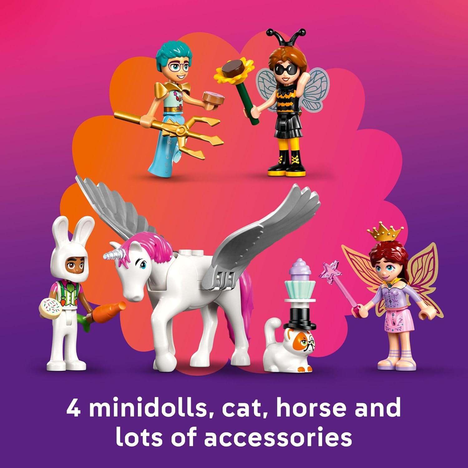 LEGO Friends Costume Party with Unicorn & Fairy Pretend Play Building Toy - Interactive Storytelling Playset with Cat and Unicorn Toys - Creative Birthday Gift Idea for Girls & Boys, 6+ - 42661 - Image 5