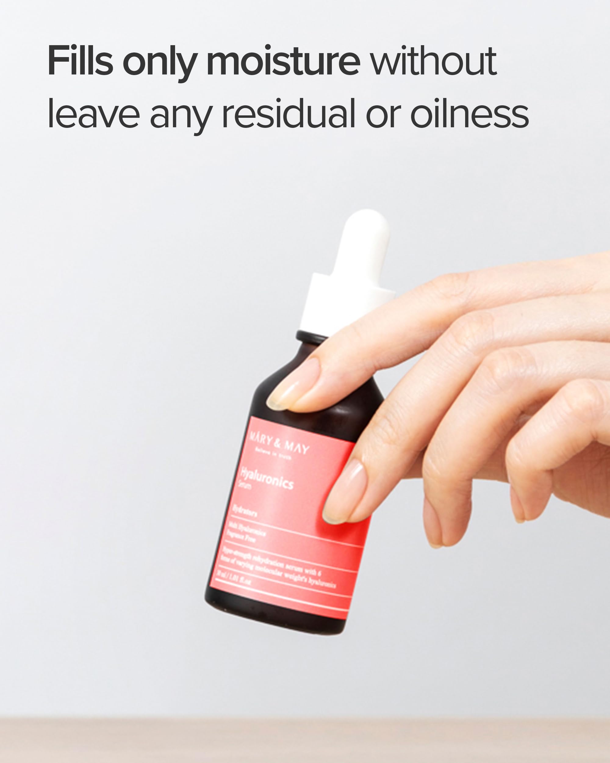 Mary&May Hyaluronics Serum, Containing 6 forms of varying molecular weight`s hyaluronics for Hyper-strength rehydration, Fragrance Free 1.01 fl oz