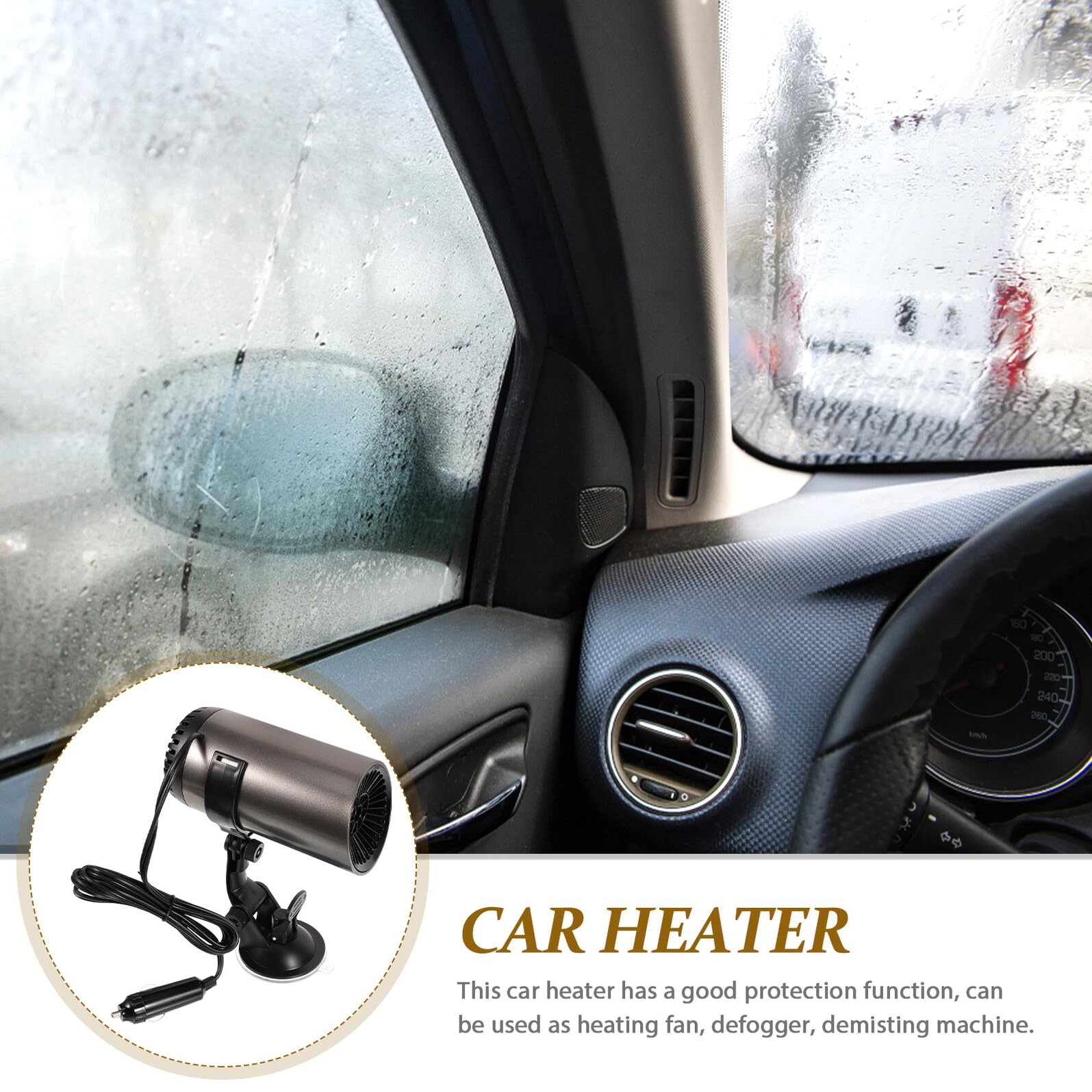 ABOOFAN Calentador Portátil para Coche 24v Desempañador Automático de Parabrisas Ventilador Eléctrico Compacto para Calefacción y Descongelación Rápida Uso Automotor Seguro
