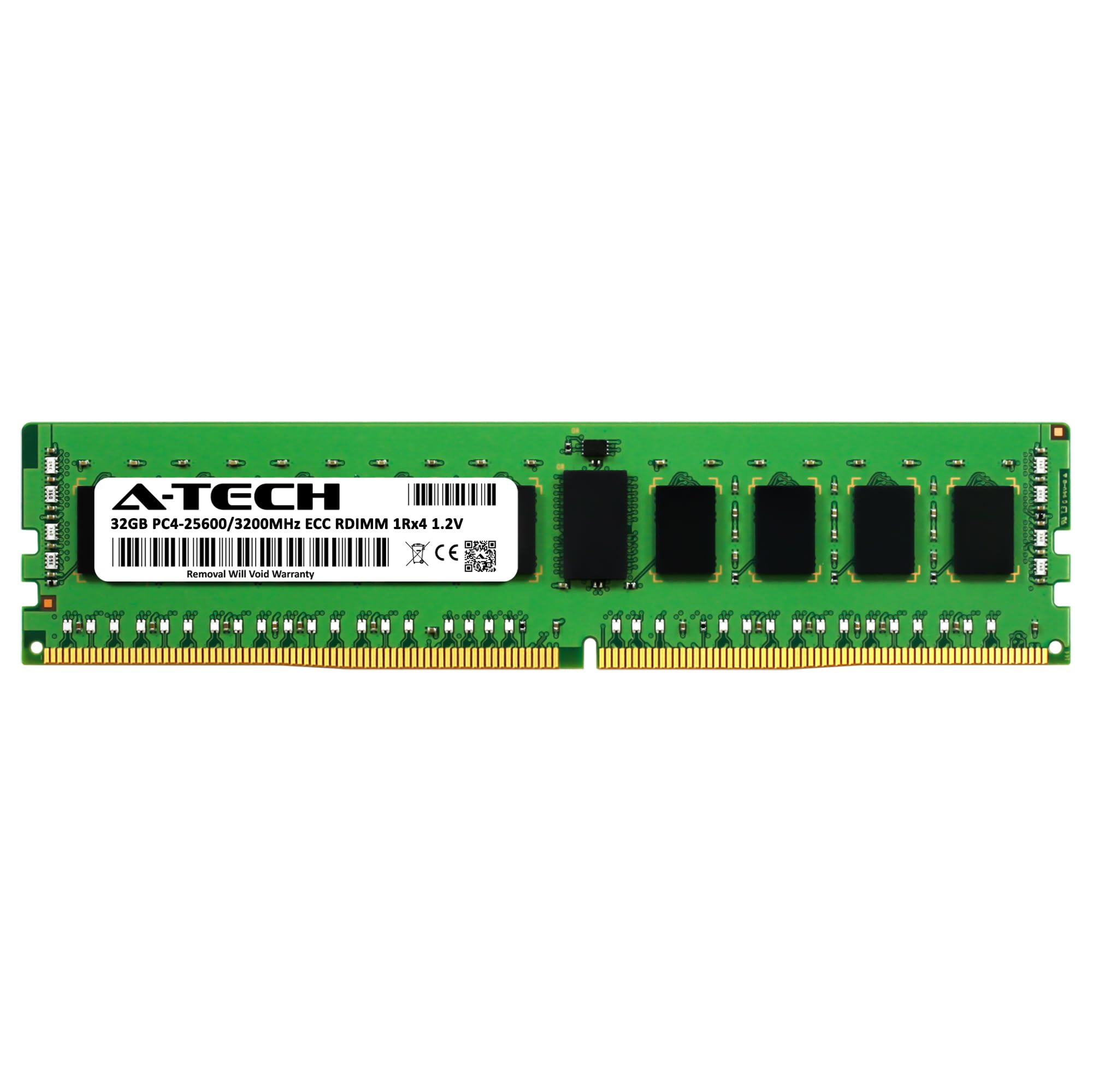 A-Tech 32GB DDR4 3200MHz PC4-25600 ECC RDIMM 1Rx4 Single Rank 1.2V