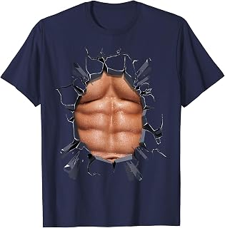 Chest Six Pack Abs Muscles Exploding Rock Chest T-Shirt
