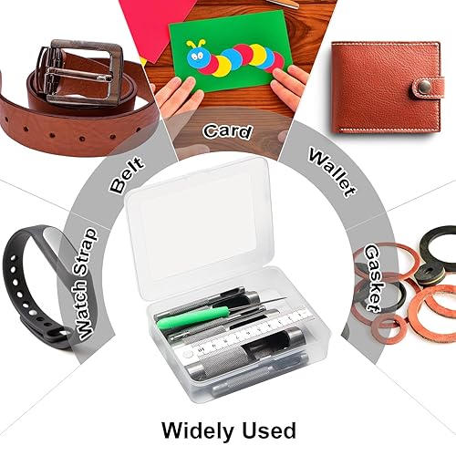 Miniatura 2 de Boyistar - Juego de 10 perforadores de agujeros huecos, herramienta redonda de cuero para correa de reloj, cinturón, tela, juntas, bolsa de