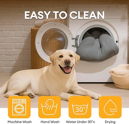 Miniatura 5 de FUNNY FUZZY Tapete para cama de perro, tapete reversible lavable para mascotas, tapete esponjoso para perros de tamaño grande, gatos de interior,