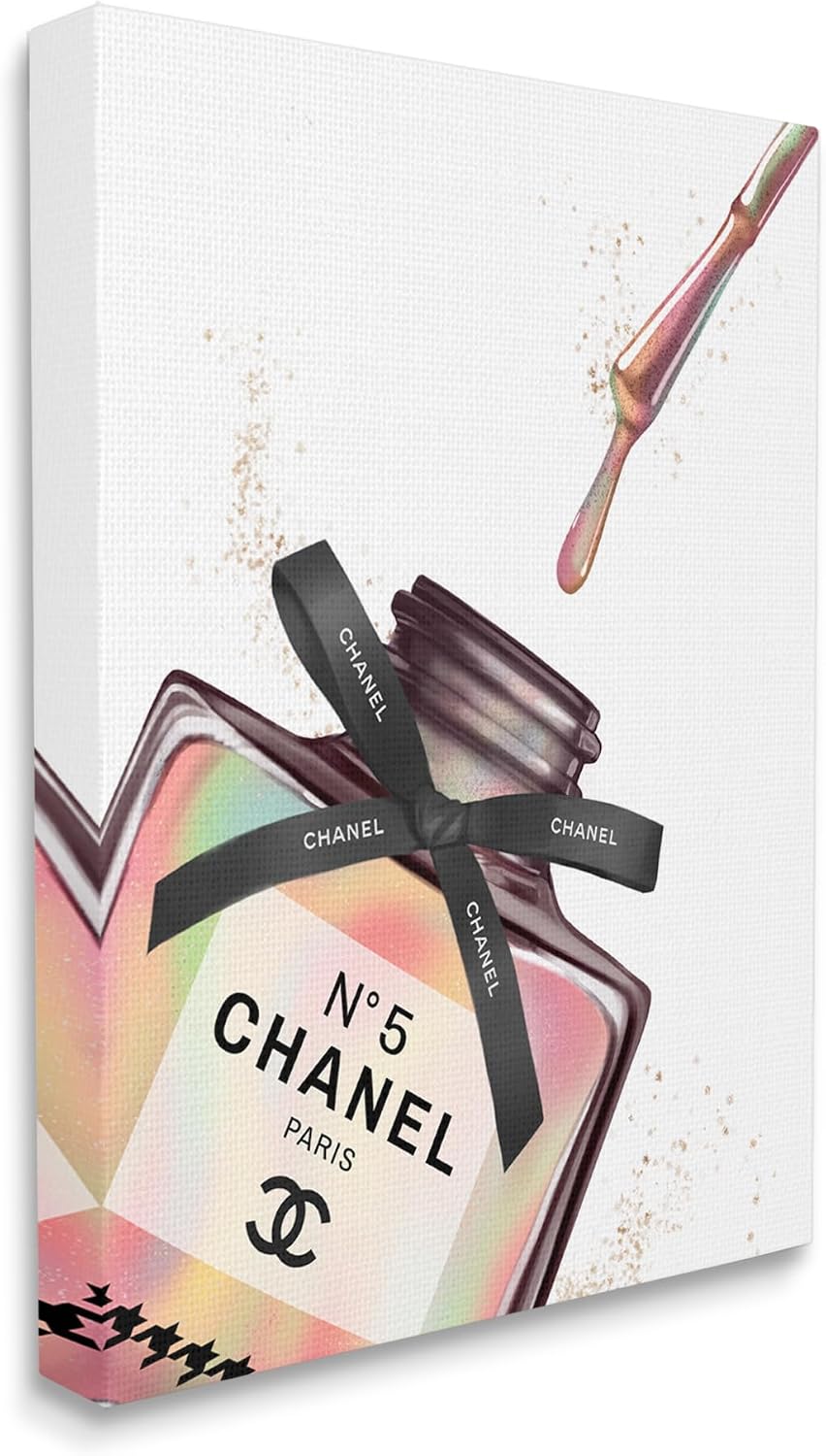 Stupell Industries 'Makeup Nail Polish Brush Rainbow Drip', Canvas Art, 30 x 40 Inches, Easy to Hang and Sturdy, Made in USA, by Ziwei Li