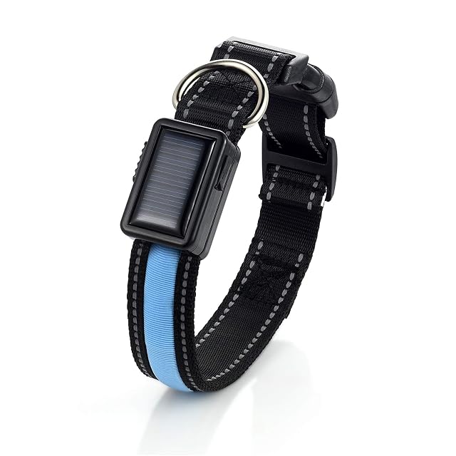 Avaner Collar Reflectante para Perro, Solar/USB Carga LED Light-up Collar para Mascotas