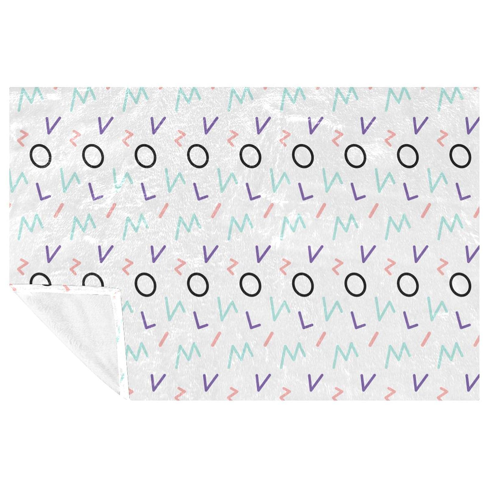 Couverture Memphis blanc 150x100 cm pour lit et canapé