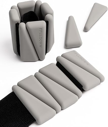 Vista 11 de Pesas de tobillo y muñeca para hombres y mujeres (juego de 2) – Ajustable 1-2 libras cada una – pulseras de peso para piernas y brazos para caminar