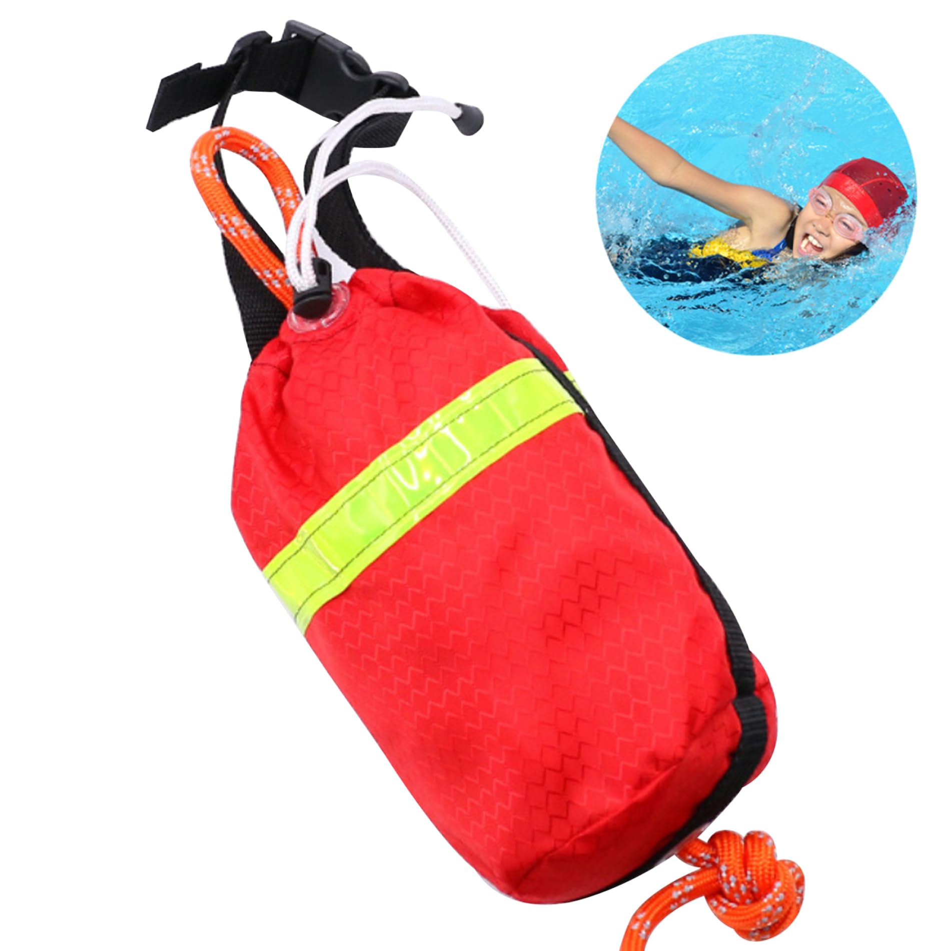 Bolsa de Rescate acuático de 101,71 pulgadas/68,90 Pulgadas, Reflectante, portátil, Impermeable, Ligera, para Kayak, Surf, Rescate de Emergencia, Bolsa de Cuerda