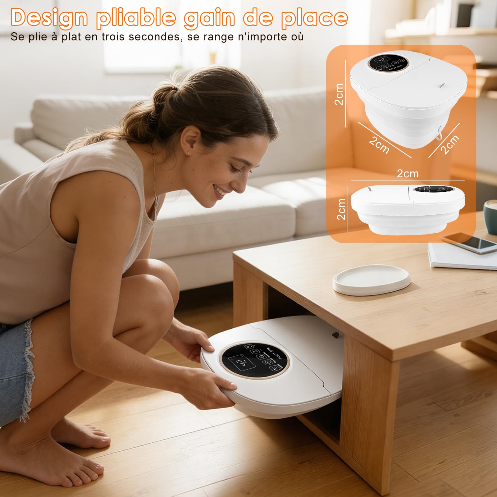 Bain de Pieds Bain de Pied massant Chauffant Bain de Pieds avec Chauffage,Spa Pour Pieds avec Télécommande,24 Température, Pierre Ponce, 6 Minuteries, 6 Rouleaux de Massage Shiatsu,Infrarouge
