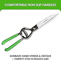 Vista 2 de GARDEN GURU Tijeras de mano para cortar césped, podadoras clásicas de acero forjado, asas de agarre cómodo, perfectas para bordes de césped a mano