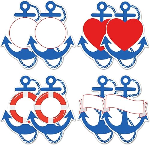 8 piezas de decoración de puerta de crucero, ancla, imanes de puerta de crucero, calcomanías magnéticas para puerta de refrigerador, decoración para