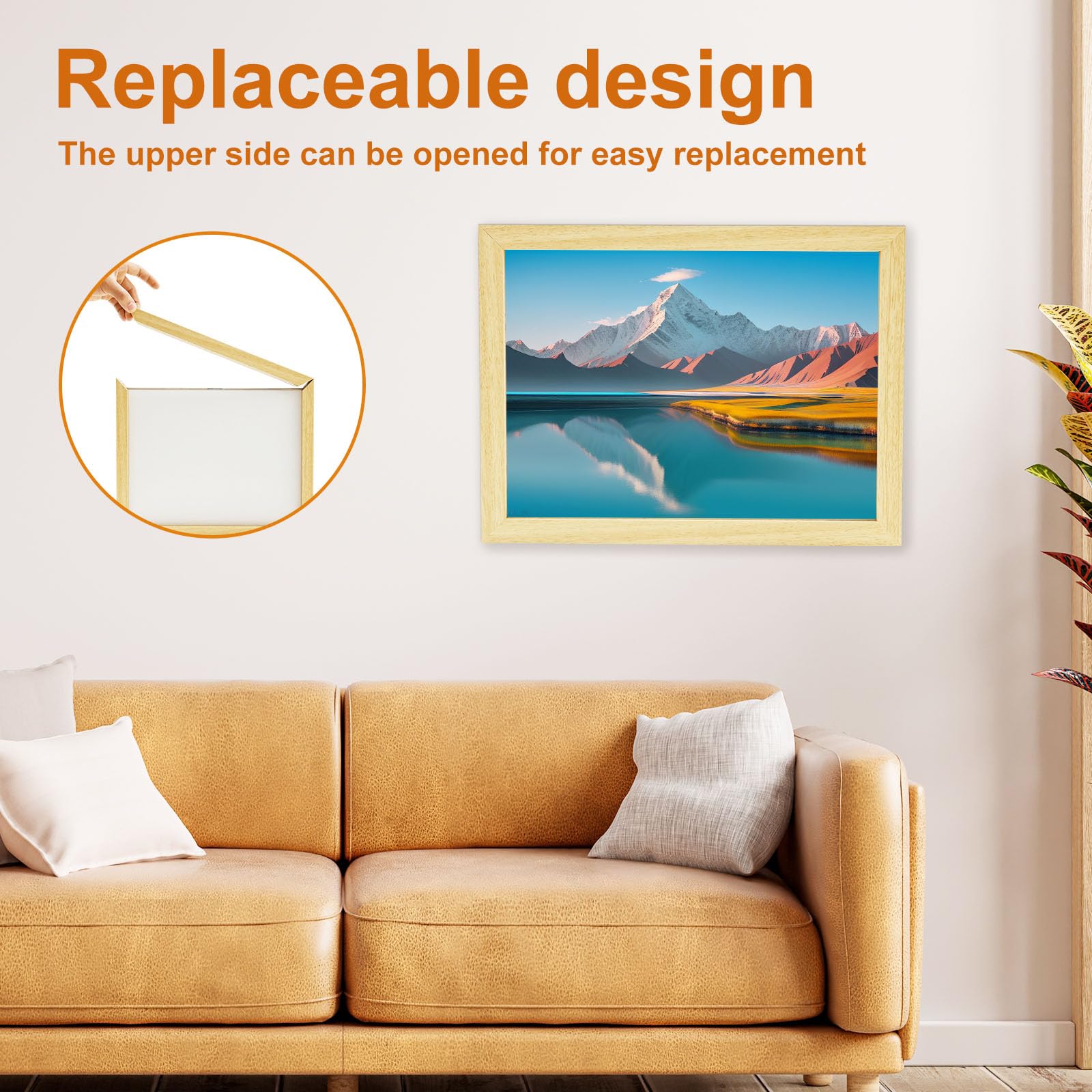 LAINIUTE Kids Artwork Frames, Kids Art Frame, Wooden Kids Artwork Display Frame, Changeable Storage Artwork Picture Frame, Large Capacity Kids Artwork Frame Holds 180 Artworks for Kids Drawings Art