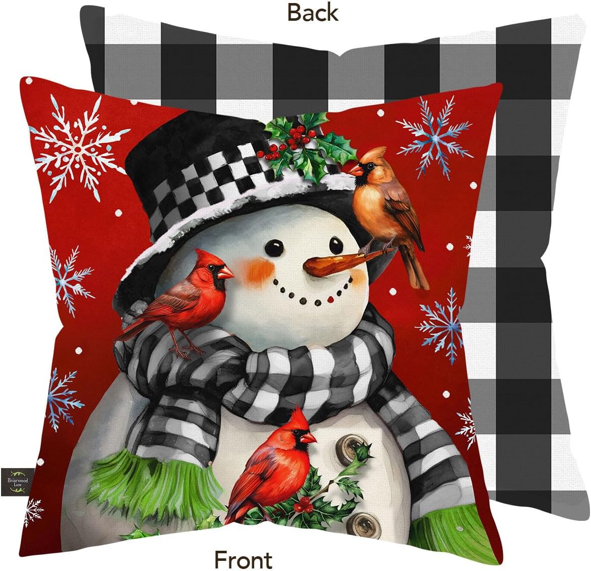 Briarwood Lane Snowman with Cardinals Indoor/Outdoor Pillow