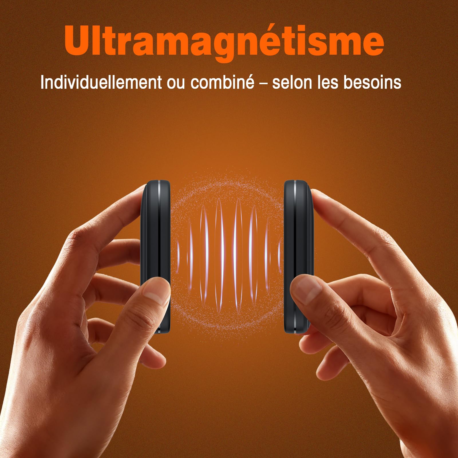 Chauffe-mains Rechargeable Magnétique 2 En 1 - 6000 MAh, 3 Niveaux De Chaleur - Pour Extérieur, Golf, Camping - Cadeau Hiver