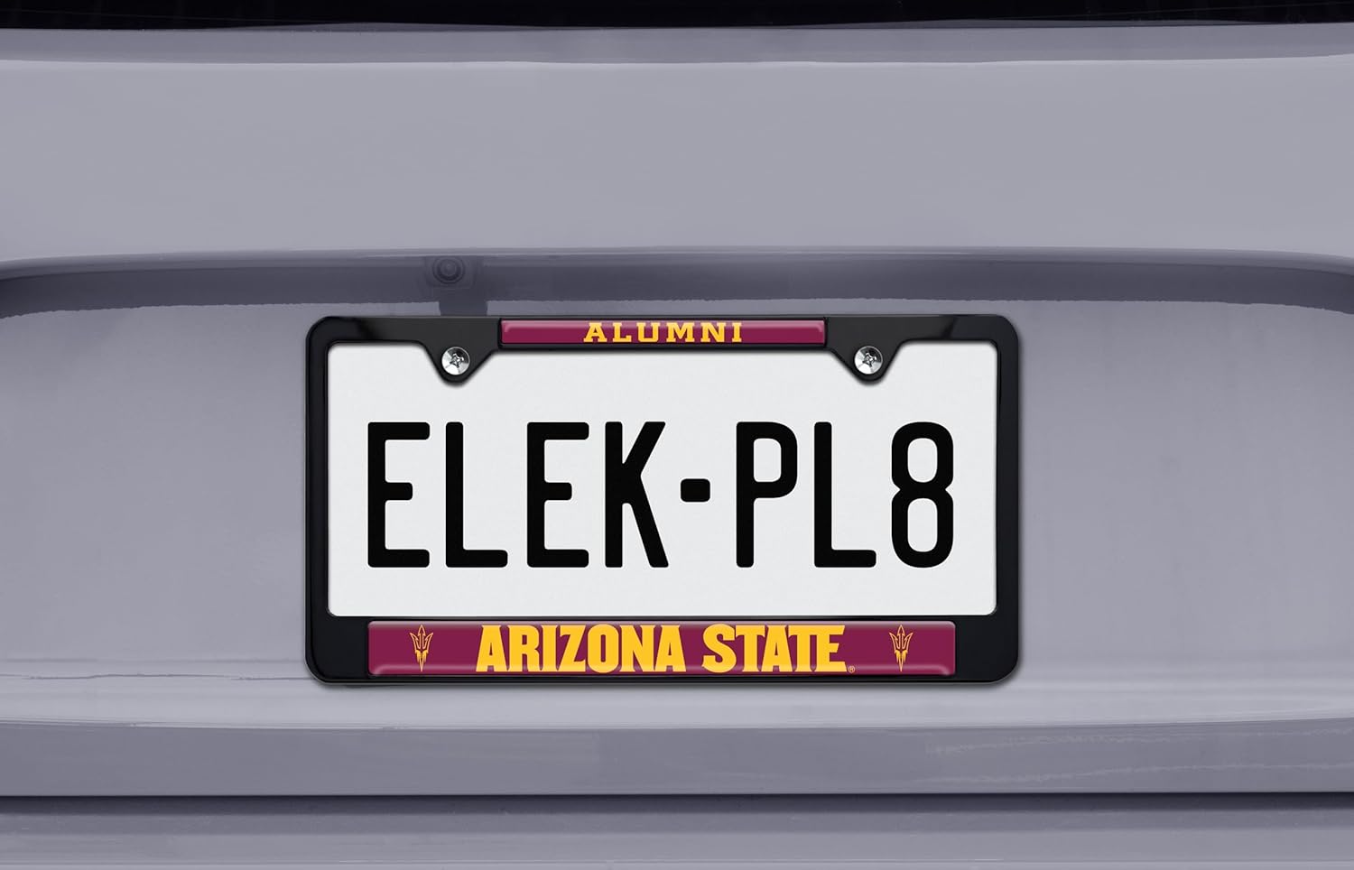 Elektroplate Officially Licensed Arizona State University Alumni 3D Doming Black All-Metal Standard Size License Plate Frame Tag Holder for Cars/SUVs/Trucks Weatherproof Automotive Accessory