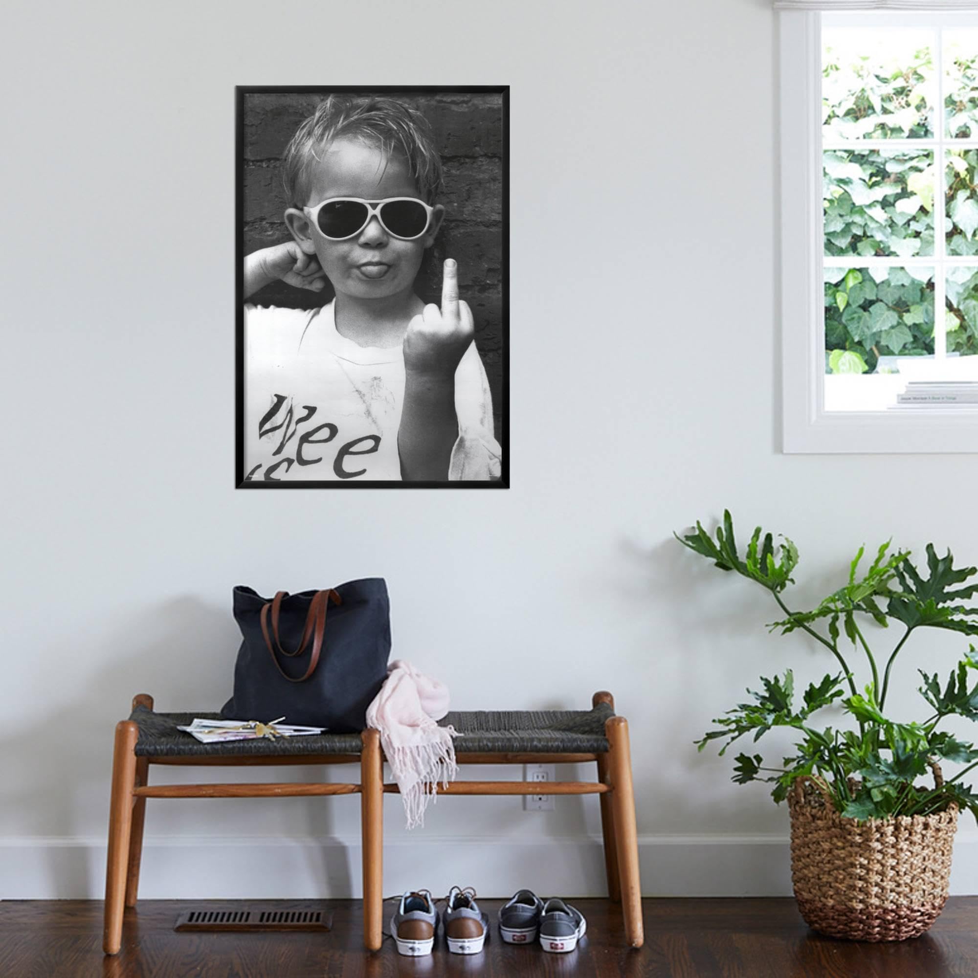 Amazon.com: AllPosters Wall Poster Hi Mum (Middle Finger) on Black