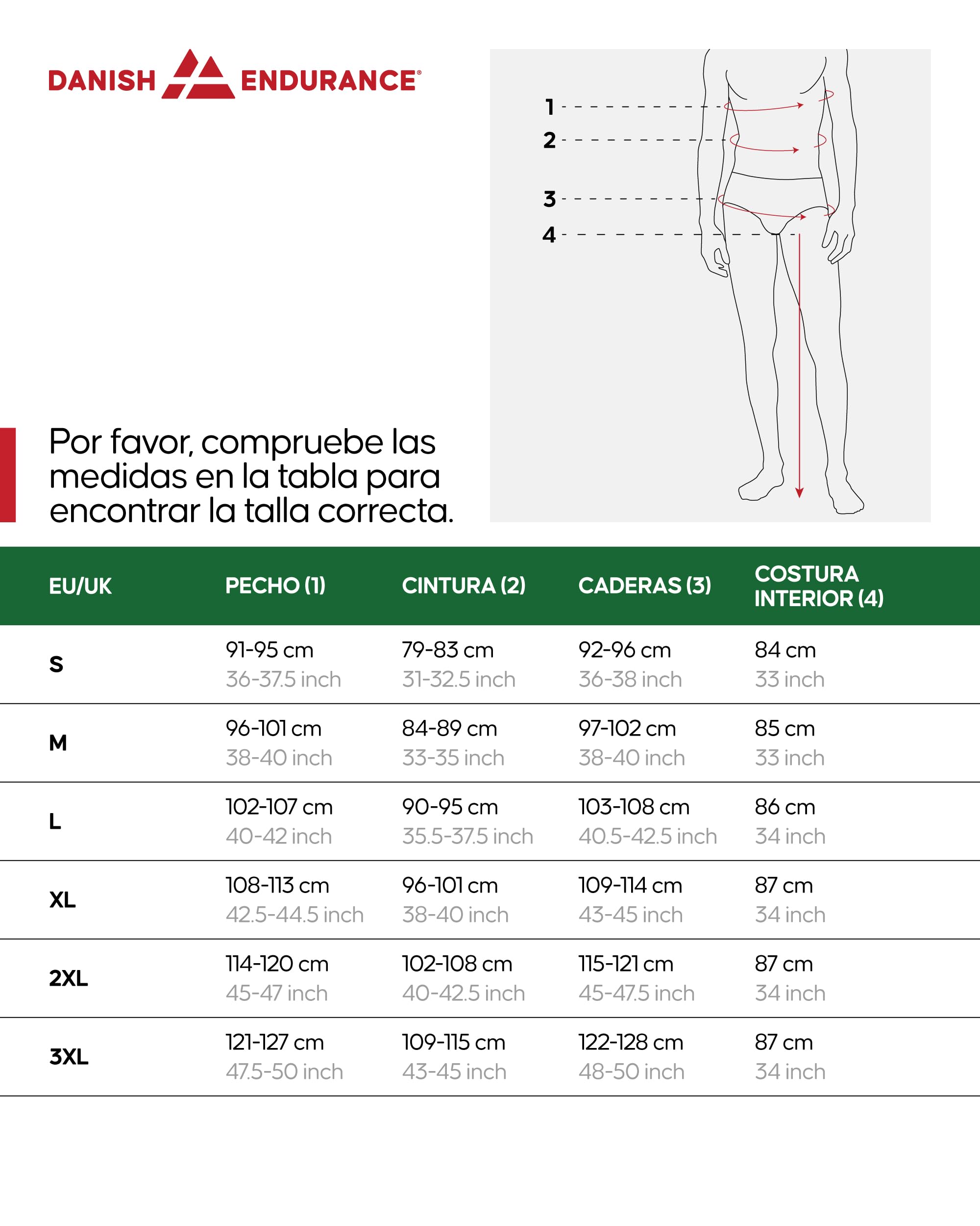 DANISH ENDURANCE Conjunto Térmico Lana Merino Hombre, Frío Extremo