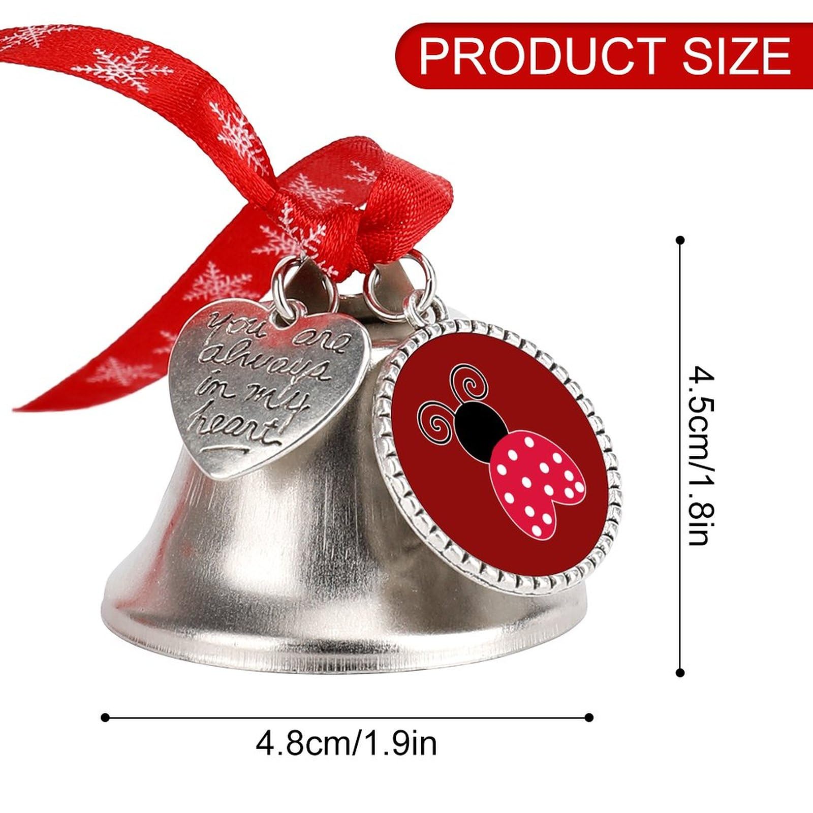 Love Ladybug Decorative Bells Christmas Bells Christmas Tree Hanging Ornament Bells for Holiday Home Decor Love Bell