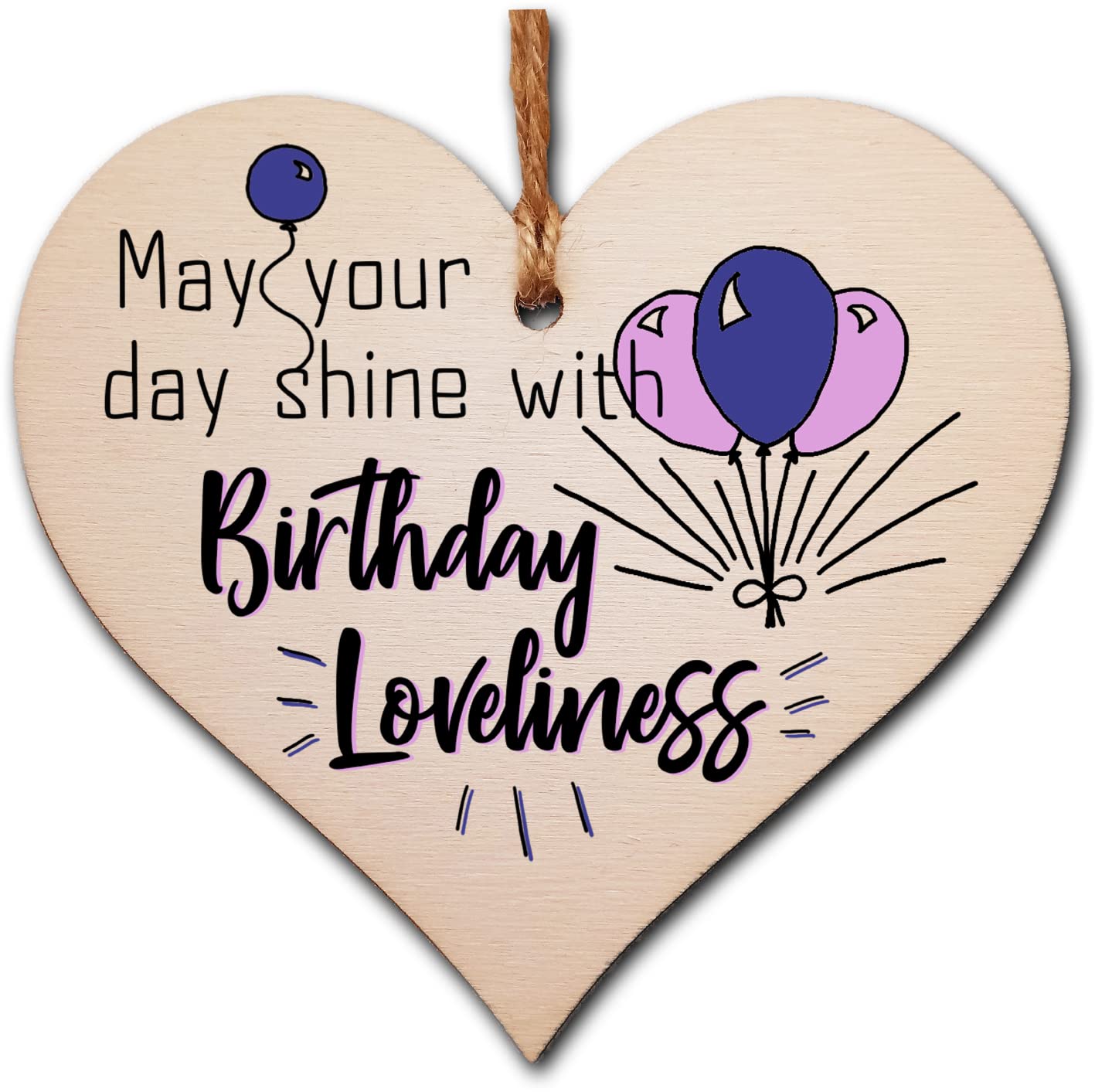 Gift In Can Handmade Wooden Hanging Heart Plaque for Someone Special Happy Birthday Keepsake