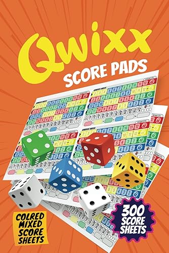 Qwixx Score Pads: 300 Mixed Small Colored Score Sheets for Family Dice Game