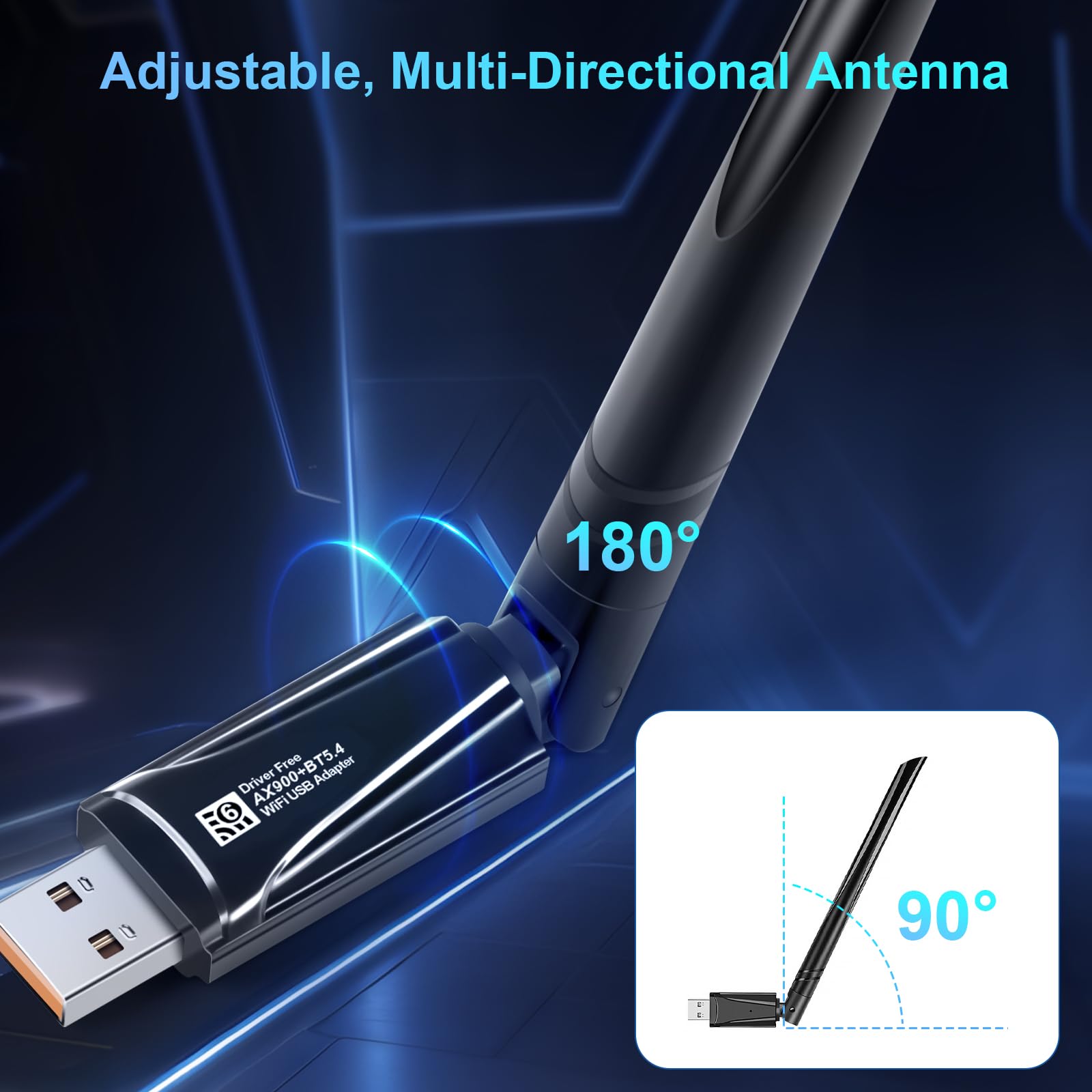 INTELBRAS Adaptateur WiFi USB Bluetooth 2 en 1, AX900 WiFi 6 + Bluetooth 5.4