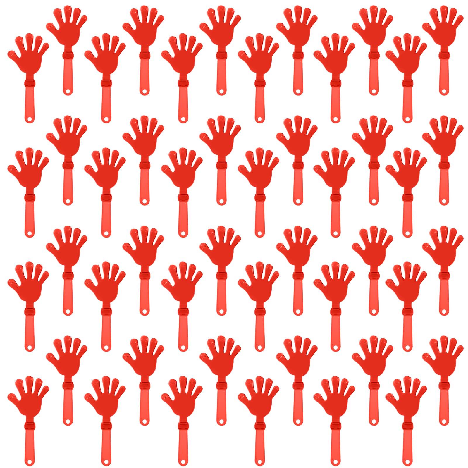 ZCYSRLQIN 48 Pieces Coral Red Hand Clappers 7.5 Inch Clappers Noisemakers Noise Makers Party Favors Plastic Clapper Sporting Events Cheers Ball Dance