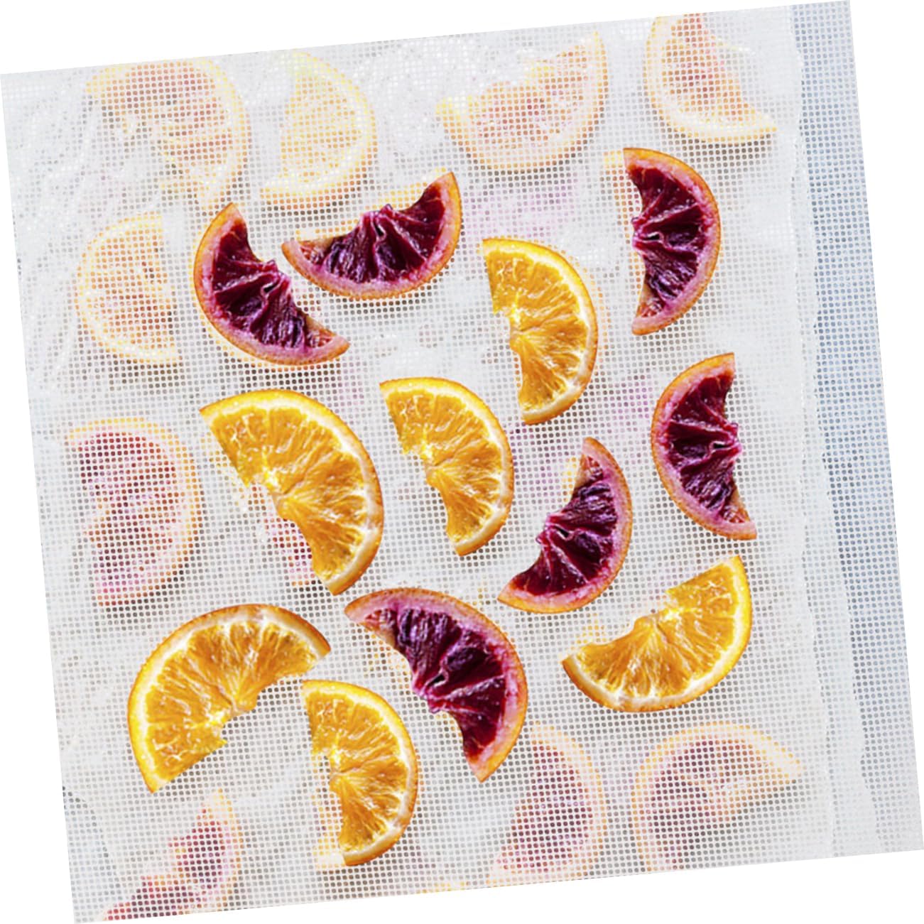 SHOWERORO 12pcs Reusable Silicone Dehydrator Mats Non-stick Mesh Sheets for Baking Cooking Oven Mats for Fruits Vegetables